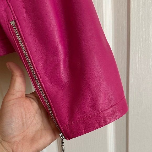 Danier Women's Pink Leather Jacket - Picture 7 of 7